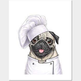 Pug Chef Posters and Art